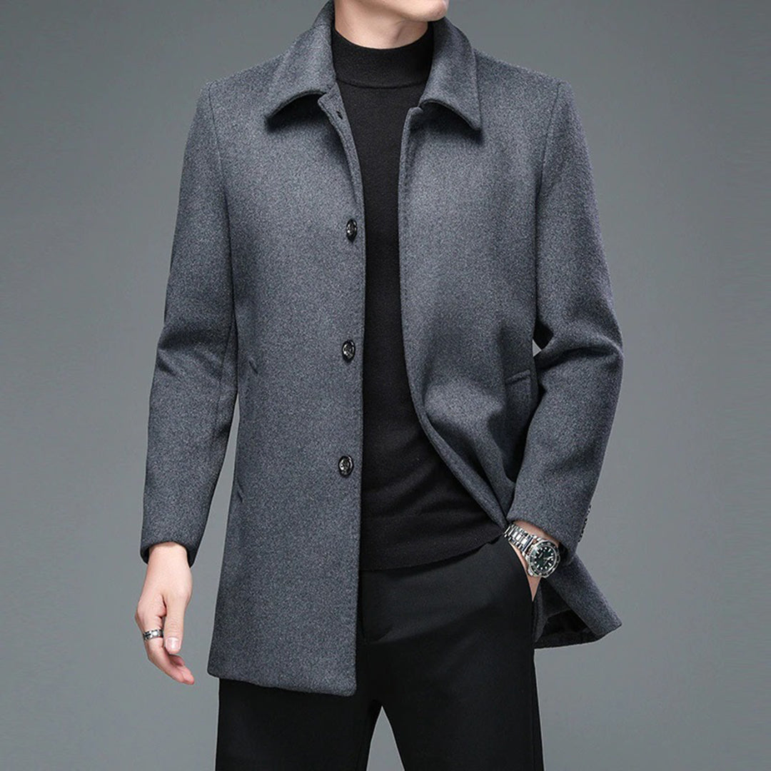 Men's Coat – Slim Fit – Wool Blend – Single Breasted – Formal Look