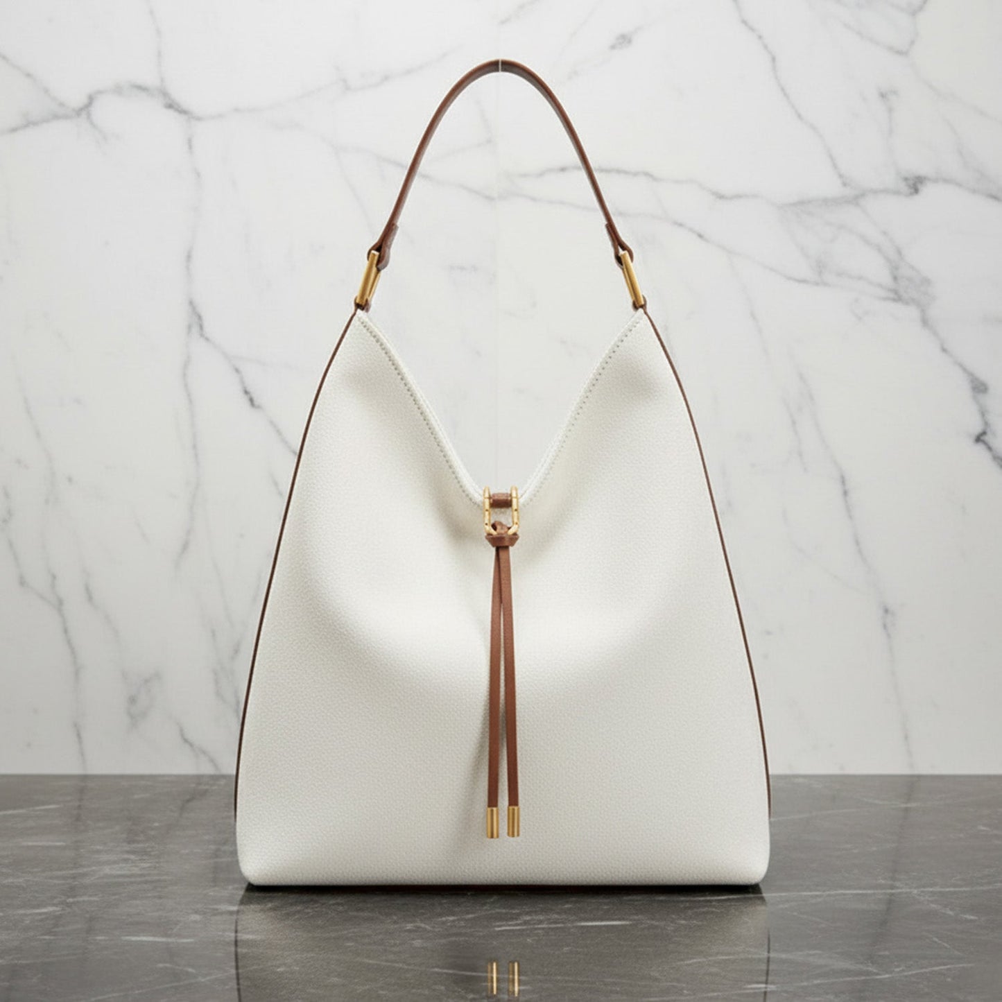 Ava Slouchy Hobo Bag | Gold-Tone Hardware Drawstring Bag