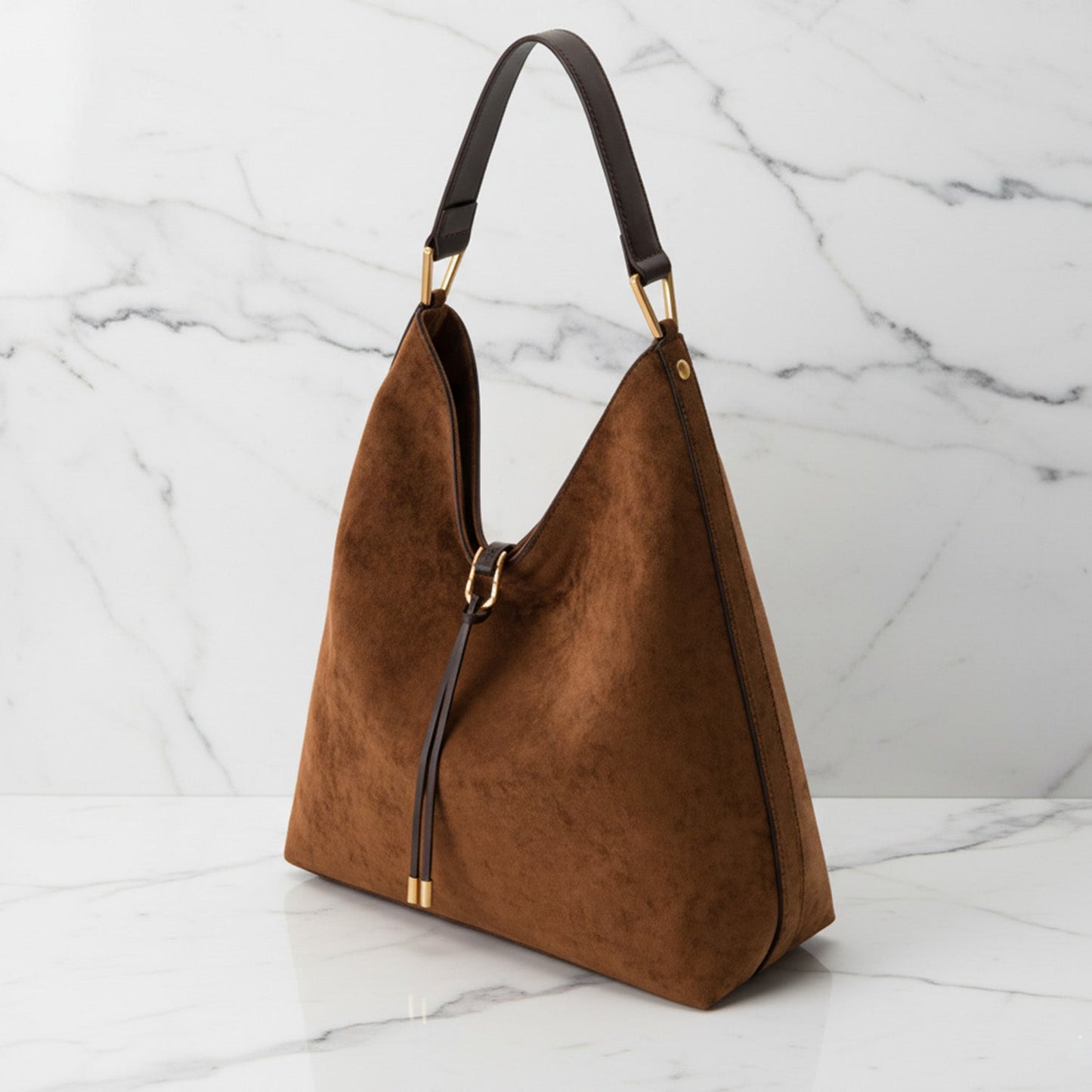 Ava Slouchy Hobo Bag | Gold-Tone Hardware Drawstring Bag