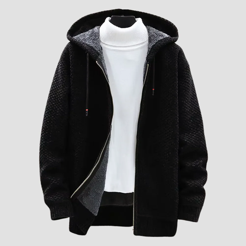 Jack Relaxed Fit Full-Zip Hoodie | Faux Shearling Lined Zip Front Hoodie