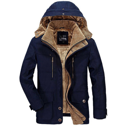 Noah Fleece-Lined Hooded Padded Parka Jacket | Multi-Pocket Hip-Length Jacket