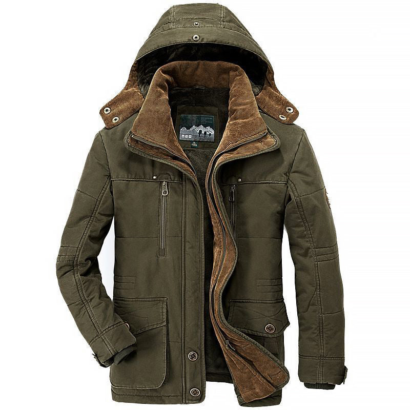 Noah Fleece-Lined Hooded Padded Parka Jacket | Multi-Pocket Hip-Length Jacket