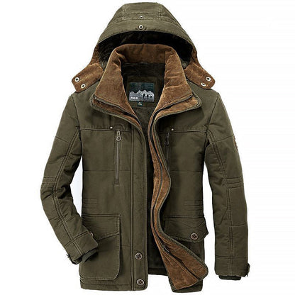 Noah Fleece-Lined Hooded Padded Parka Jacket | Multi-Pocket Hip-Length Jacket