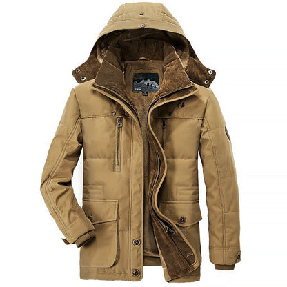 Noah Fleece-Lined Hooded Padded Parka Jacket | Multi-Pocket Hip-Length Jacket