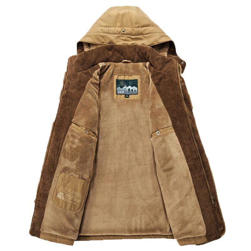 Noah Fleece-Lined Hooded Padded Parka Jacket | Multi-Pocket Hip-Length Jacket