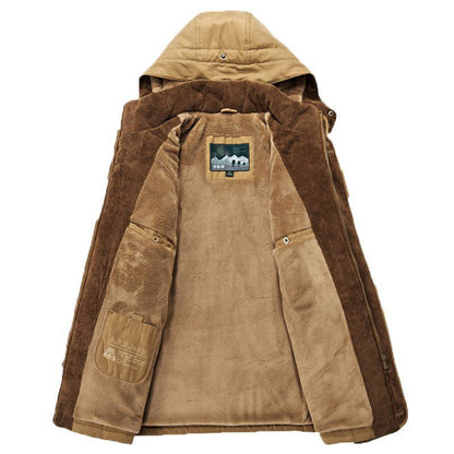 Noah Fleece-Lined Hooded Padded Parka Jacket | Multi-Pocket Hip-Length Jacket