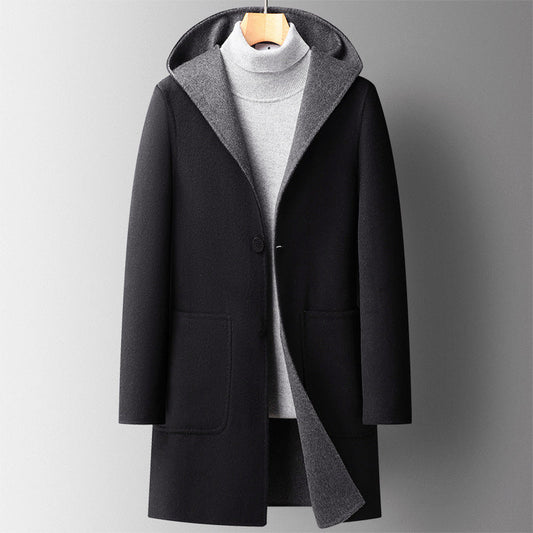 James Wool-Blend Coat | Hooded Reversible Men’s Coat