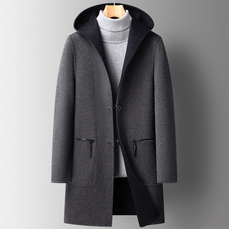James Wool-Blend Coat | Hooded Reversible Men’s Coat