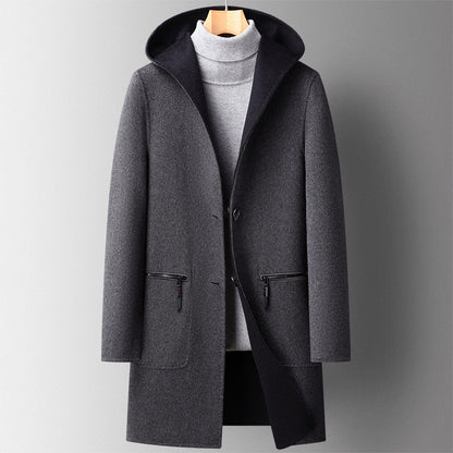 James Wool-Blend Coat | Hooded Reversible Men’s Coat
