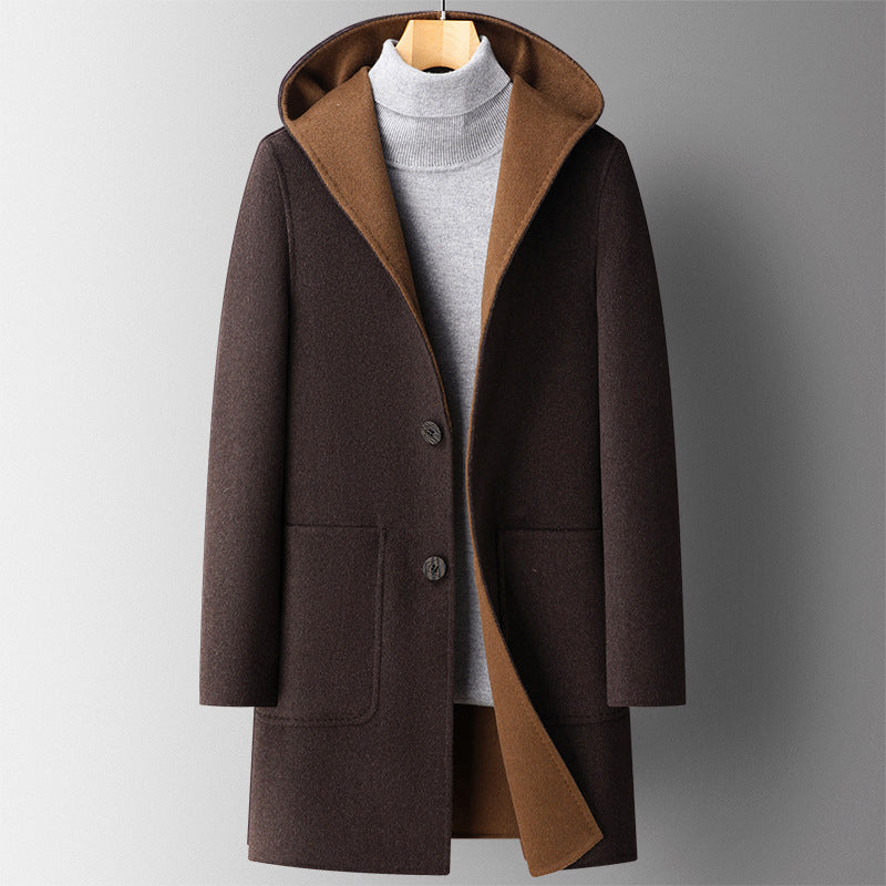James Wool-Blend Coat | Hooded Reversible Men’s Coat