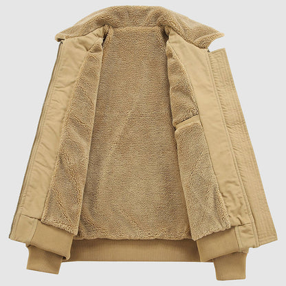 Arthur Shearling-Lined Relaxed Fit Jacket | Collared Zip Front Jacket