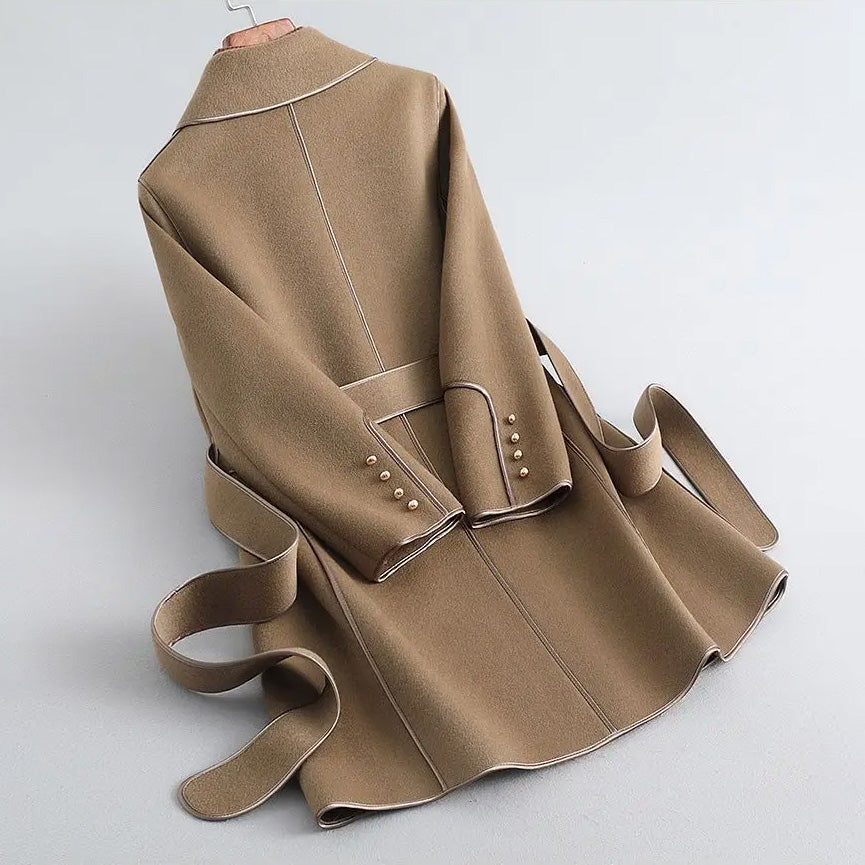 Isla Slim Fit Coat | Belted Wrap Style Knee-Length Winter Coat