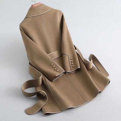 Isla Slim Fit Coat | Belted Wrap Style Knee-Length Winter Coat