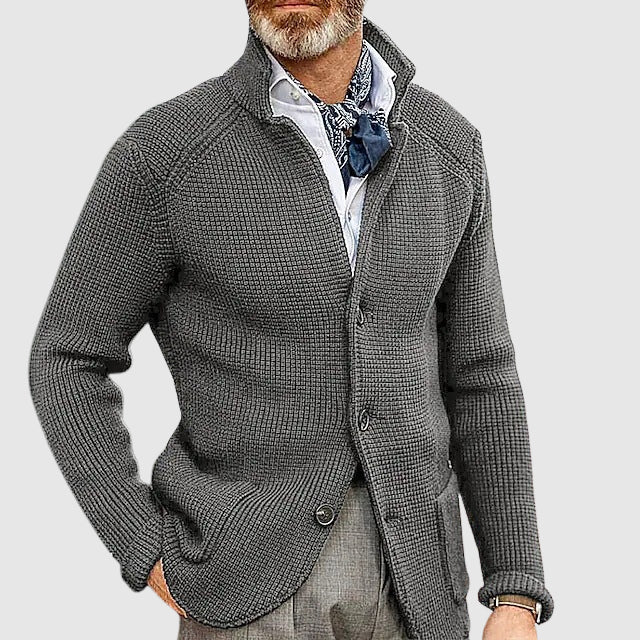 Thomas Wool-Blend Regular Fit Cardigan | Button Front Collared Cardigan