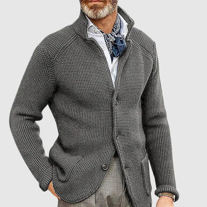 Thomas Wool-Blend Regular Fit Cardigan | Button Front Collared Cardigan