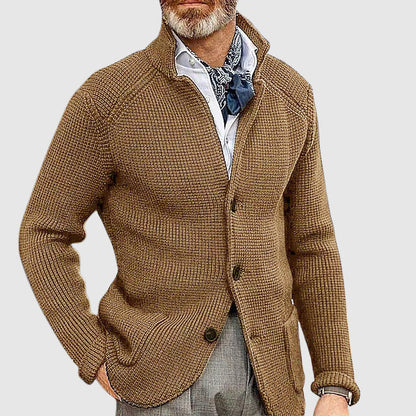 Thomas Wool-Blend Regular Fit Cardigan | Button Front Collared Cardigan