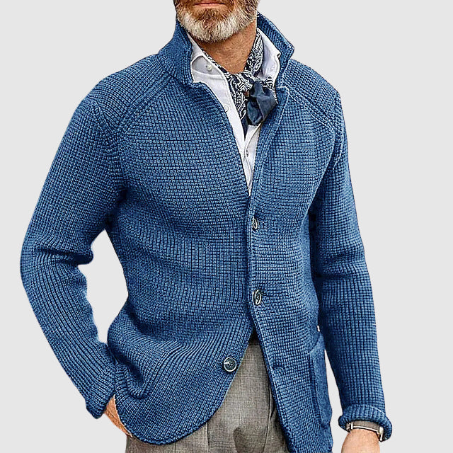 Thomas Wool-Blend Regular Fit Cardigan | Button Front Collared Cardigan
