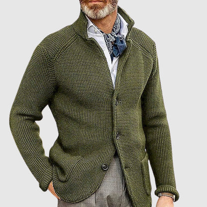 Thomas Wool-Blend Regular Fit Cardigan | Button Front Collared Cardigan