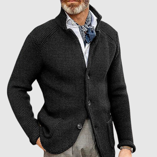 Thomas Wool-Blend Regular Fit Cardigan | Button Front Collared Cardigan