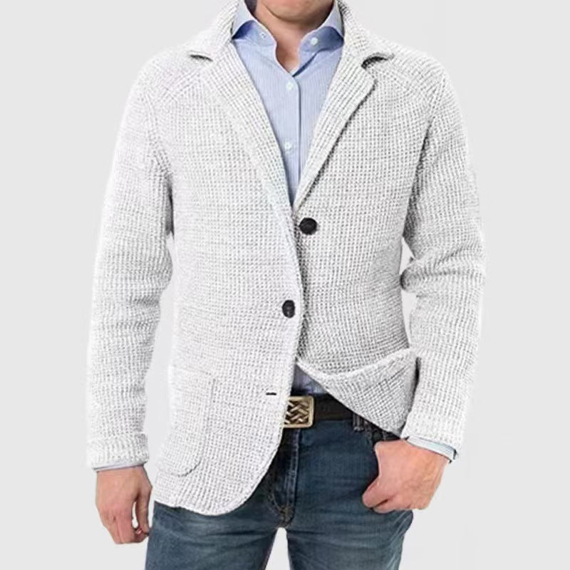 Joshua Wool-Blend Regular Fit Knit Cardigan | Textured Button Front Pockets Knit Cardigan