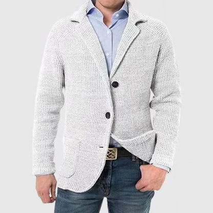 Joshua Wool-Blend Regular Fit Knit Cardigan | Textured Button Front Pockets Knit Cardigan