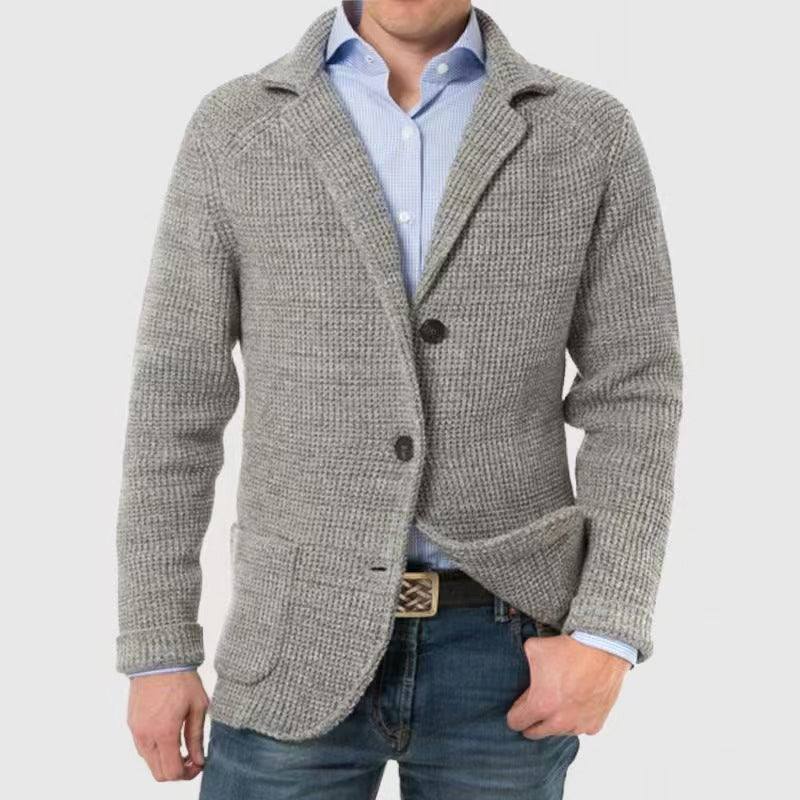 Joshua Wool-Blend Regular Fit Knit Cardigan | Textured Button Front Pockets Knit Cardigan