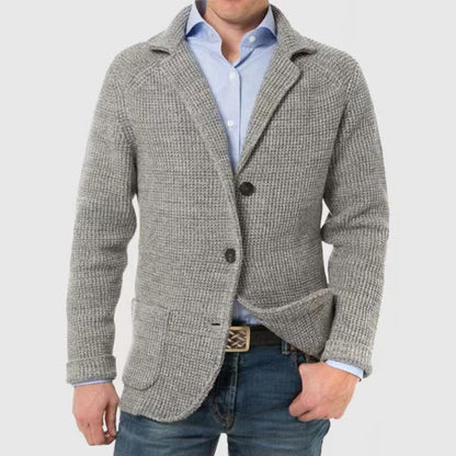 Joshua Wool-Blend Regular Fit Knit Cardigan | Textured Button Front Pockets Knit Cardigan