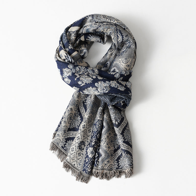 Noah Woven Scarf | Elegant Jacquard Patterned Scarf
