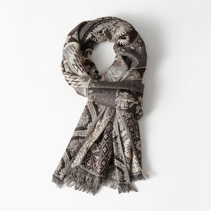 Noah Woven Scarf | Elegant Jacquard Patterned Scarf