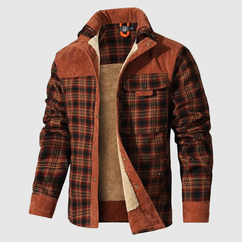 Oscar Relaxed Fit Shirt Jacket | Plaid Collared Casual Shirt Jacket