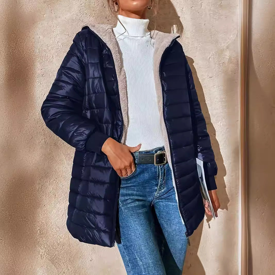 Women’s Jacket - Quilted - Relaxed Fit - Hooded - Ribbed Cuffs