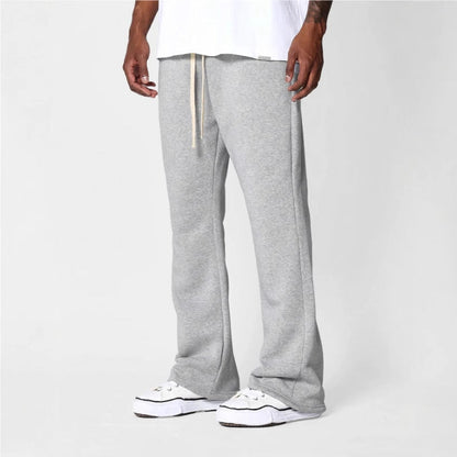 Men's Sweatpants – Cotton Fleece – Relaxed Flared Fit – Drawstring Closure – Minimalist