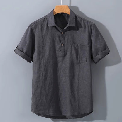 Men's Polo Shirt – Relaxed Fit – Short Sleeve – Natural Fibers – Chest Pocket