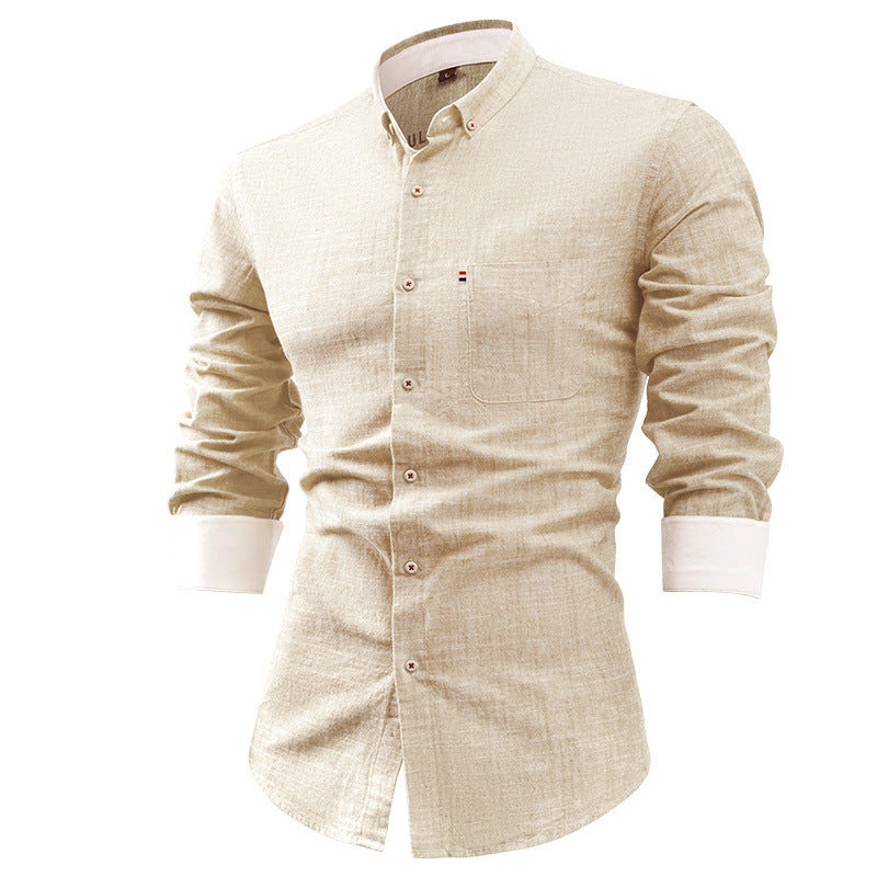 Men's Shirt with Buttons – Slim Fit – Natural Fibers – Long-Sleeved Casual Style