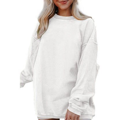 Women's Sweatshirt – Relaxed Fit – Long-Sleeved – Soft Cotton Blend – Round Neck
