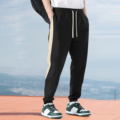 Men's Jogging Pants – Relaxed Fit – Breathable Cotton Blend – Side Stripes – Elastic Ankles – Adjustable Drawstring