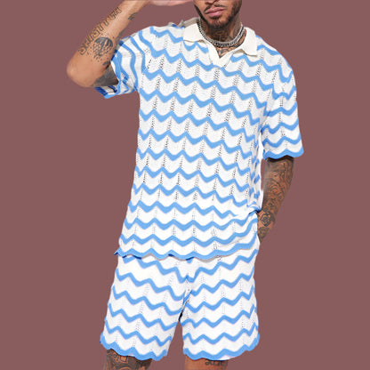 Men's Polo Shirt – Relaxed Fit – Soft Knit – Eye Pattern – Short Sleeves