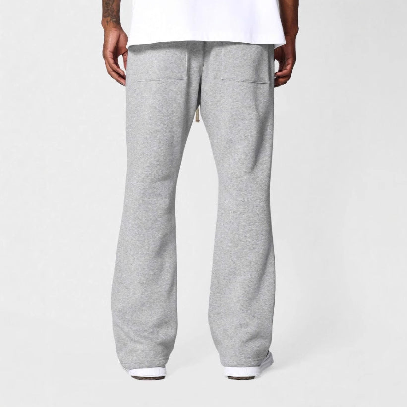Men's Sweatpants – Cotton Fleece – Relaxed Flared Fit – Drawstring Closure – Minimalist