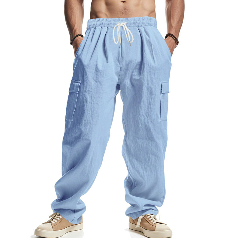 Men's Cargo Pants – Relaxed Fit – Breathable Cotton Blend – Elastic Waist