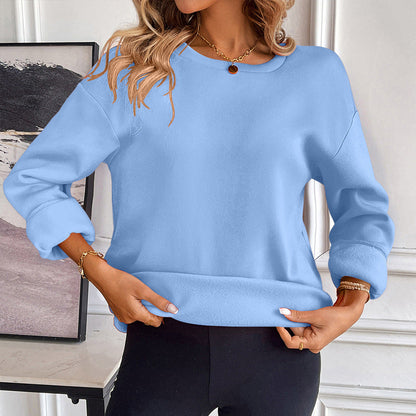 Women's Sweatshirt – Loose Fit – Round Neck – Long Sleeves – Soft Breathable Comfort