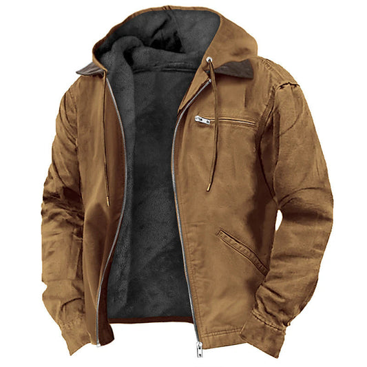 Men's Jacket with Hood – Relaxed Fit – Zipper Closure – Practical Design
