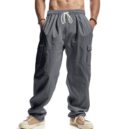 Men's Cargo Pants – Relaxed Fit – Breathable Cotton Blend – Elastic Waist