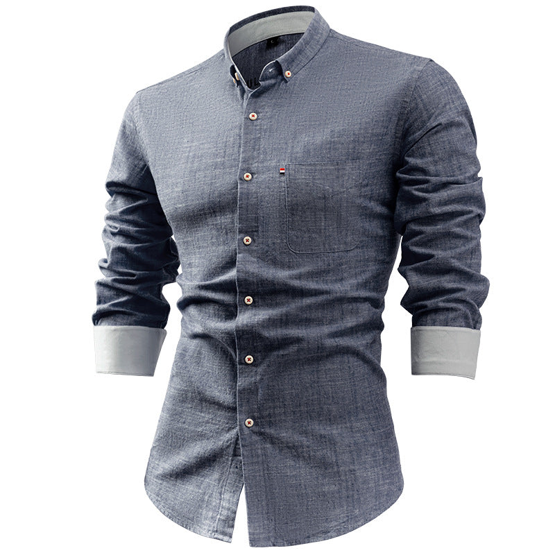Men's Shirt with Buttons – Slim Fit – Natural Fibers – Long-Sleeved Casual Style
