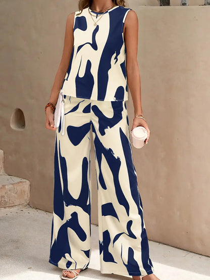 Women's Jumpsuit – Sleeveless Top and Wide Legs – Relaxed Fit – Breathable Material