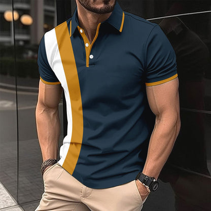 Men's Polo Shirt – Slim Fit – Breathable Cotton – Short Sleeves – Elegant Detail