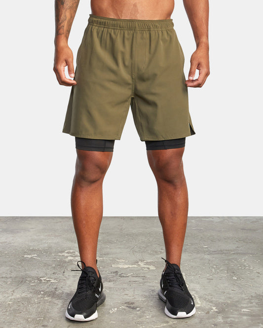 Men's Training Shorts – Double Layer – Breathable Design – Knee-Length – Elastic Waist
