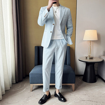 Men's Blazer – Slim Fit – Cotton Linen Blend – Light and Breathable – Single Breasted