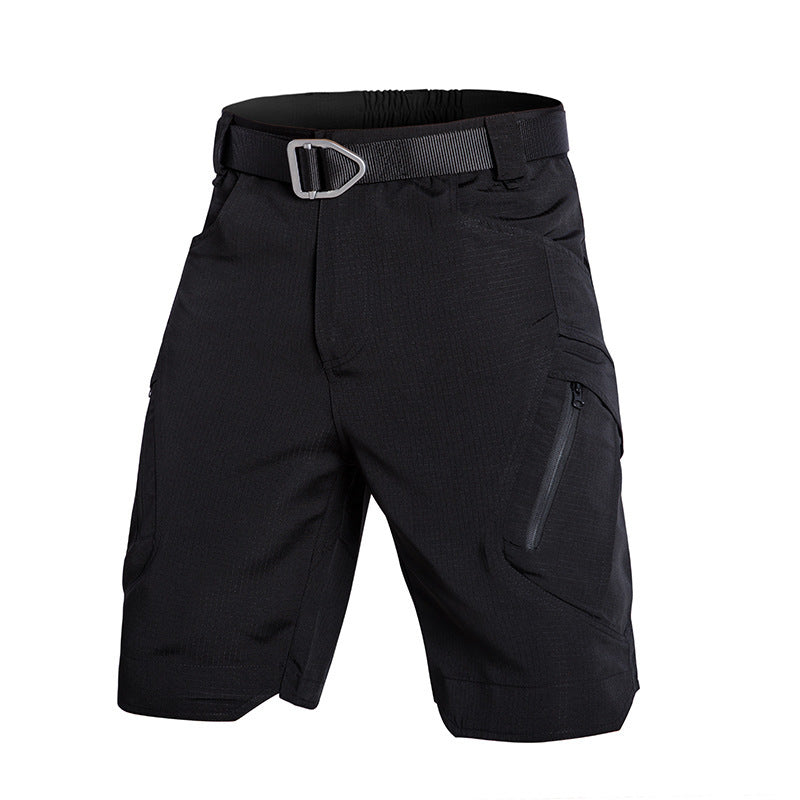 Women's Cargo Shorts – Relaxed Fit – Elastic Waist – Belt – Practical Pockets