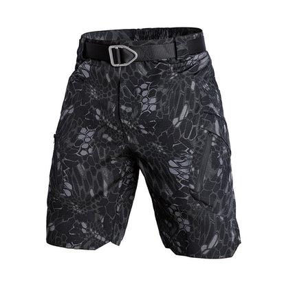 Women's Cargo Shorts – Relaxed Fit – Elastic Waist – Belt – Practical Pockets