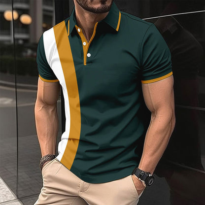 Men's Polo Shirt – Slim Fit – Breathable Cotton – Short Sleeves – Elegant Detail